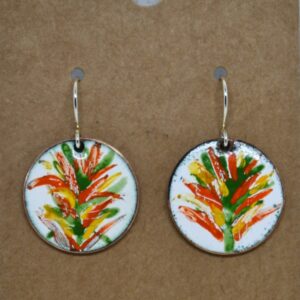 Shop Wyoming hand painted Indian paintbrush Enameled Earrings