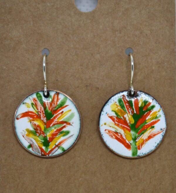 Shop Wyoming hand painted Indian paintbrush Enameled Earrings