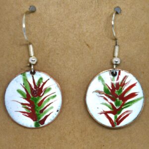 Shop Wyoming Hand painted Indian Paintbrush Enameled Earrings