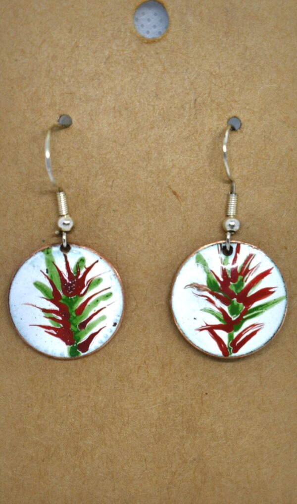 Shop Wyoming Hand painted Indian Paintbrush Enameled Earrings