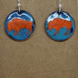 Shop Wyoming Orange buffalo on Turquoise Earrings