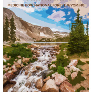 Shop Wyoming The Snowy Range Mountains, Medicine Bow National Forest 12×18 High Quality Poster Art Print – Original Artwork by Seneca Creek Studios