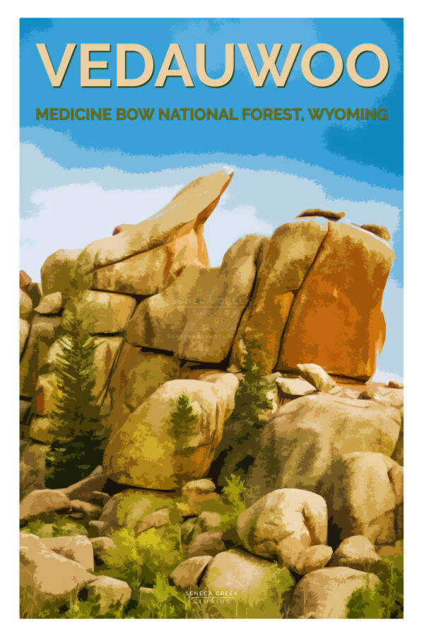 Shop Wyoming Vedawuoo, Medicine Bow National Forest 12×18 High Quality Poster Art Print – Original Artwork by Seneca Creek Studios
