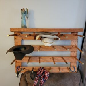 Shop Wyoming 9CWS – Cowboy Hat Rack with Shelf – 9 Cowboy Hat Rack