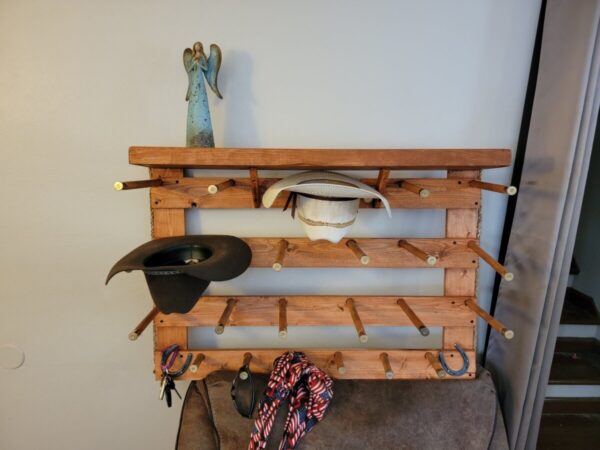 Shop Wyoming 9CWS – Cowboy Hat Rack with Shelf – 9 Cowboy Hat Rack