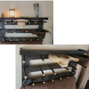 Shop Wyoming 6HWS – Cowboy Hat Rack – 6 Hatter with Shelf – Horizontal
