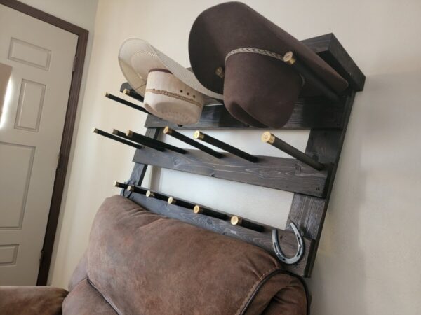 Shop Wyoming 6HWS – Cowboy Hat Rack – 6 Hatter with Shelf – Horizontal