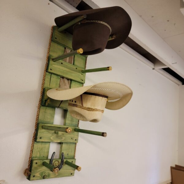 Shop Wyoming 4V – Cowboy Hat Rack – 4 Hat Vertical Functional Western Decor Cowboy hat hanger