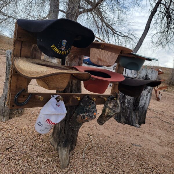 Shop Wyoming 6H – Cowboy Hat Rack – 6 Hatter Horizontal Functional Western Decor Cowboy hat hanger