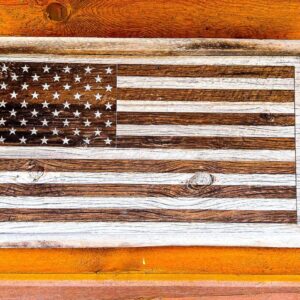 Shop Wyoming Rustic US Barnwood Flag, United States Flag