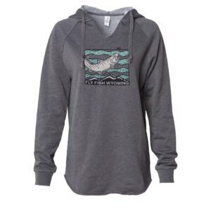 Shop Wyoming Women’s Fish Rising Hooded Pullover