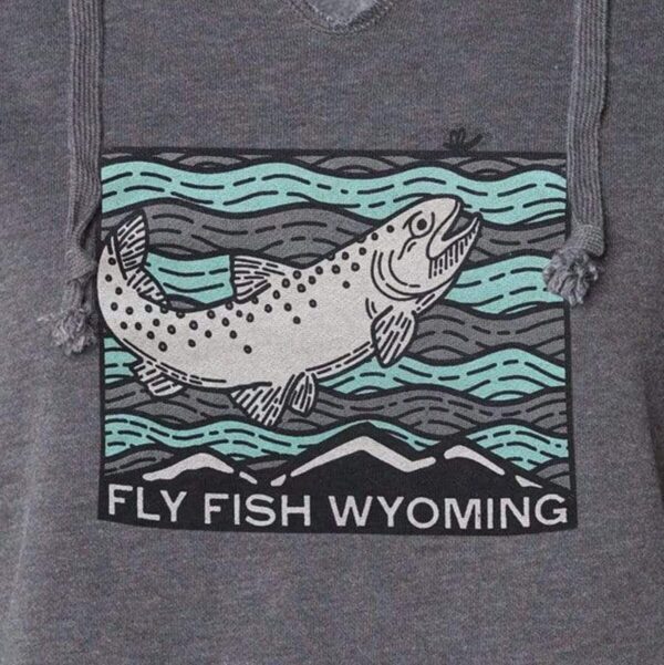 Shop Wyoming Women’s Fish Rising Hooded Pullover