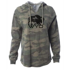 Shop Wyoming Women’s Camo Wyo Fly Bison Hooded Pullover