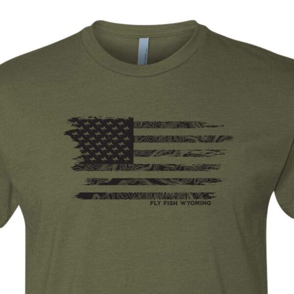 Shop Wyoming Topo Flag Tee – Military Green