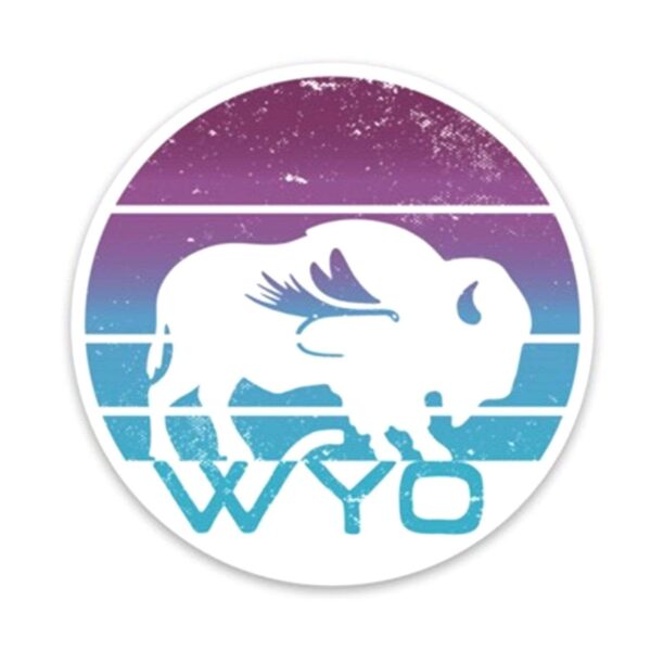 Shop Wyoming Sunset Bison Stickers