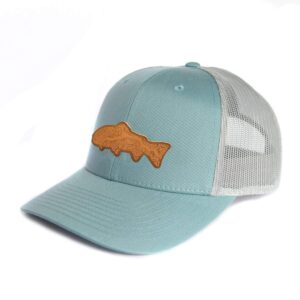 Shop Wyoming Topo Fish Leather Patch Trucker