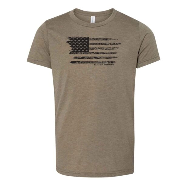 Shop Wyoming Kids Topo Flag Tee