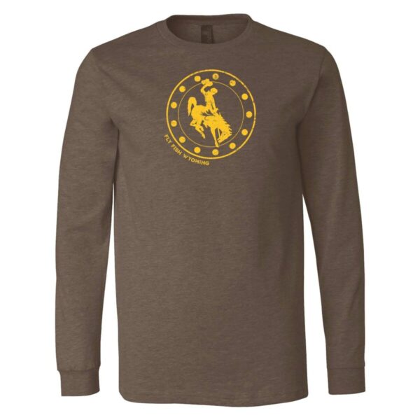 Shop Wyoming Reel Wyo Bucking Horse Long Sleeve Tee – Heather Brown