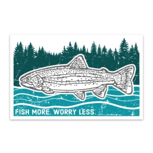 Shop Wyoming Fish More, Worry Less Sticker