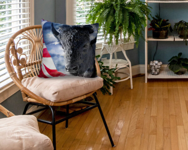 Shop Wyoming POWERED BY FREEDOM ACCENT PILLOW COVER