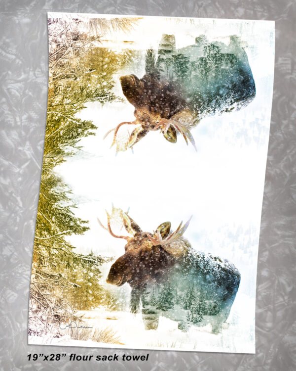 Shop Wyoming WINTER WALK MOOSE FLOUR SACK TOWEL