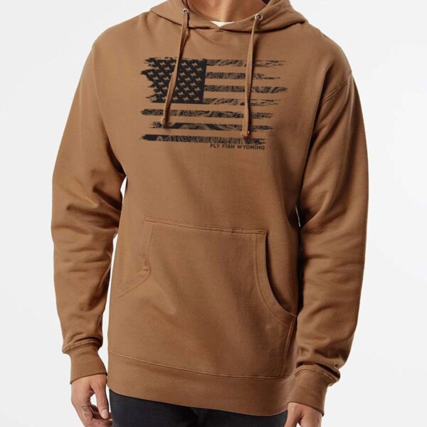 Shop Wyoming Topo Fly Flag Hooded Sweatshirt