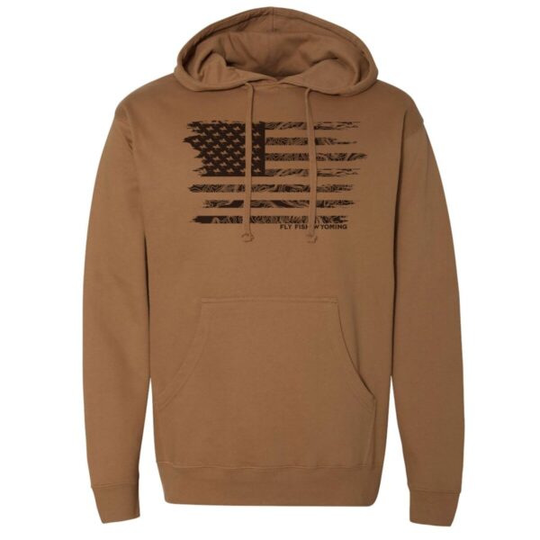 Shop Wyoming Topo Fly Flag Hooded Sweatshirt