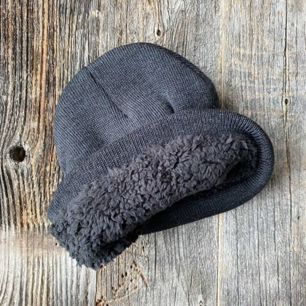 Shop Wyoming Leather Patch Sherpa Lined Cuff Beanies