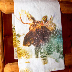 Shop Wyoming WINTER WALK MOOSE FLOUR SACK TOWEL