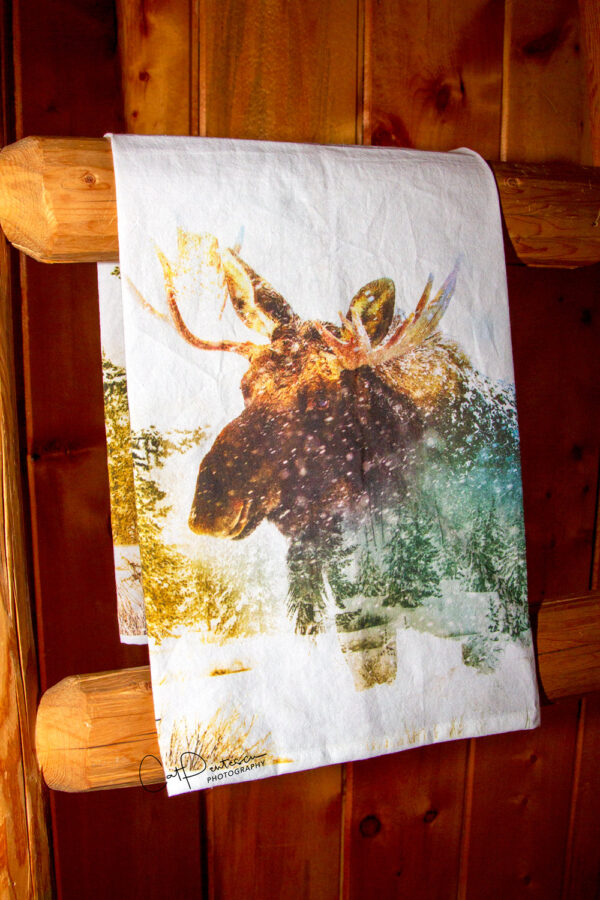 Shop Wyoming WINTER WALK MOOSE FLOUR SACK TOWEL