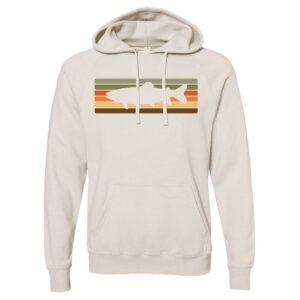 Shop Wyoming Retro Sunset Trout Hooded Sweatshirt