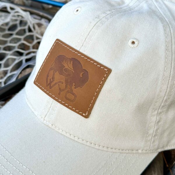 Shop Wyoming Wyo Fly Bison Leather Patch Dad Hat