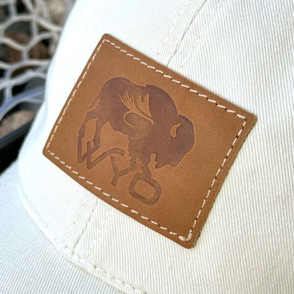 Shop Wyoming Wyo Fly Bison Leather Patch Dad Hat