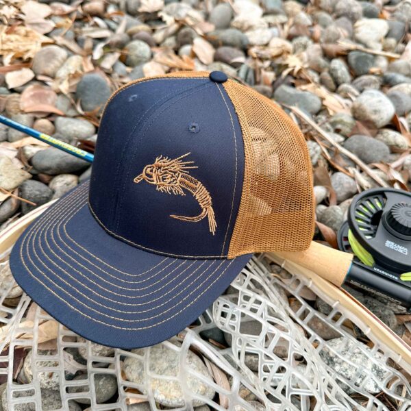 Shop Wyoming Nymph Design Trucker – Navy/Caramel