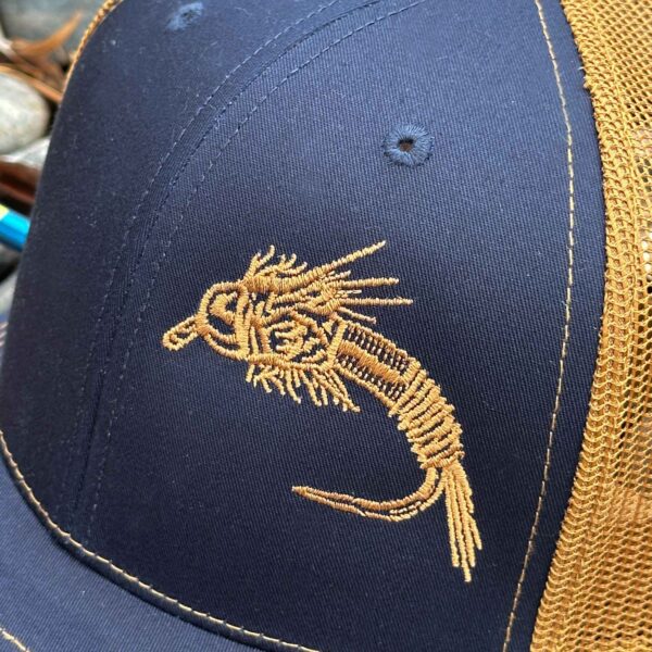 Shop Wyoming Nymph Design Trucker – Navy/Caramel