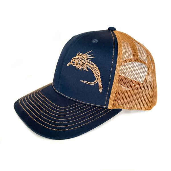 Shop Wyoming Nymph Design Trucker – Navy/Caramel