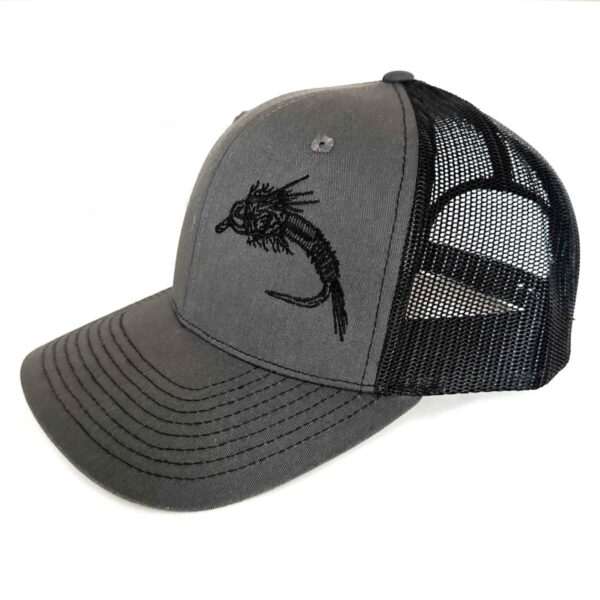 Shop Wyoming Nymph Design Trucker – Charcoal/Black