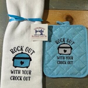 Shop Wyoming Crockpot Embroidered Kitchen Towel Set, Kitchen Towel Gift