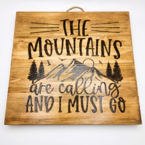 Shop Wyoming Wooden Wall Hanging Home Decor | Mountain Scene