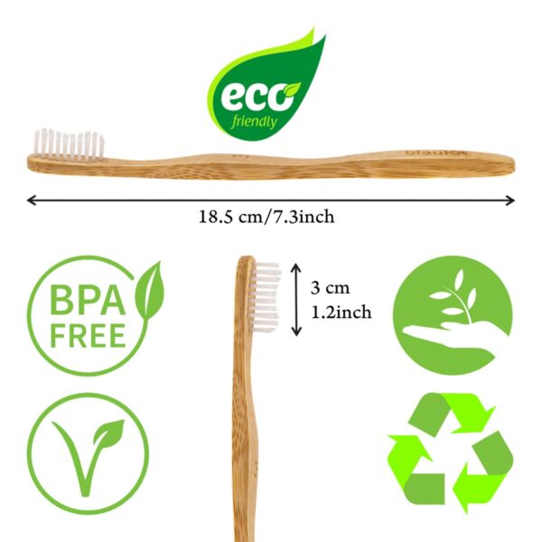 Shop Wyoming Bamboo Toothbrush Set 4-Pack – Bamboo Toothbrushes with Medium Bristles for Adults – Eco-Friendly, Biodegradable, Natural Wooden Toothbrushes