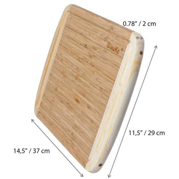 Shop Wyoming Large Wood Cutting Board for Kitchen 14×11 inch – Bamboo Chopping Board with Juice Groove – Wooden Serving Tray