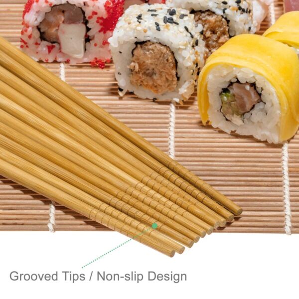 Shop Wyoming Bamboo Sushi Making Kit with 2 Sushi Rolling Mats, 5 Pairs of Reusable Bamboo Chopsticks, 1 Rice Paddle and 1 Spreader – Beginner Sushi Kit
