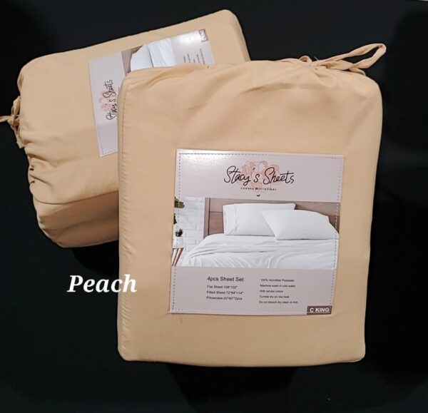 Shop Wyoming Luxurious Brushed Microfiber Bed Sheets – Peach