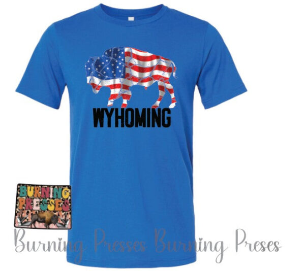 Shop Wyoming WYHOMING T-shirt in Blue or Grey