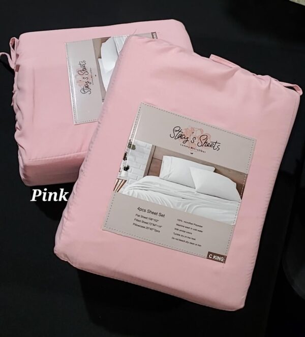 Shop Wyoming Luxurious Brushed Microfiber Bed Sheets – Pink