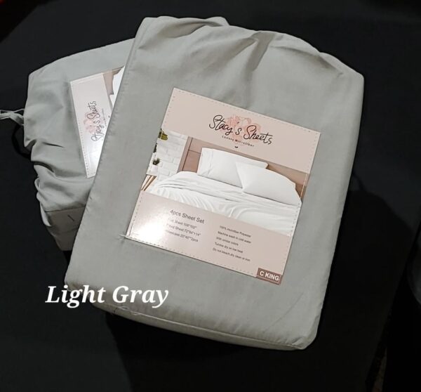 Shop Wyoming Luxurious Brushed Microfiber Bed Sheets – Light Gray