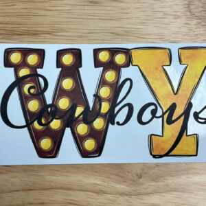 Shop Wyoming WY Cowboys Design 4.5″ Sticker