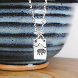 Shop Wyoming Bison Necklace with Mountain