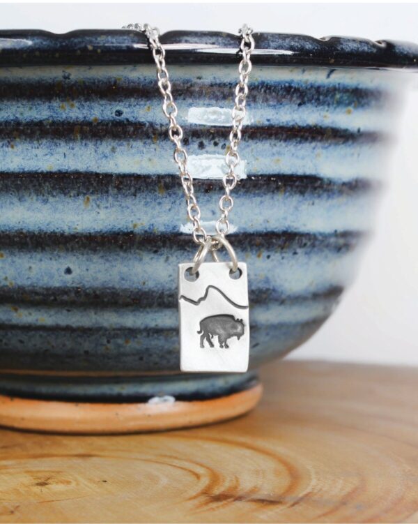 Shop Wyoming Bison Necklace with Mountain