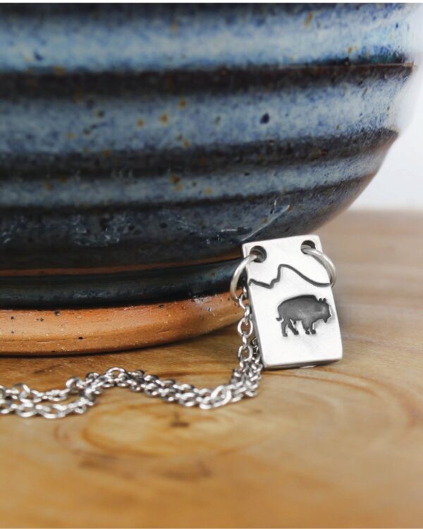 Shop Wyoming Bison Necklace with Mountain